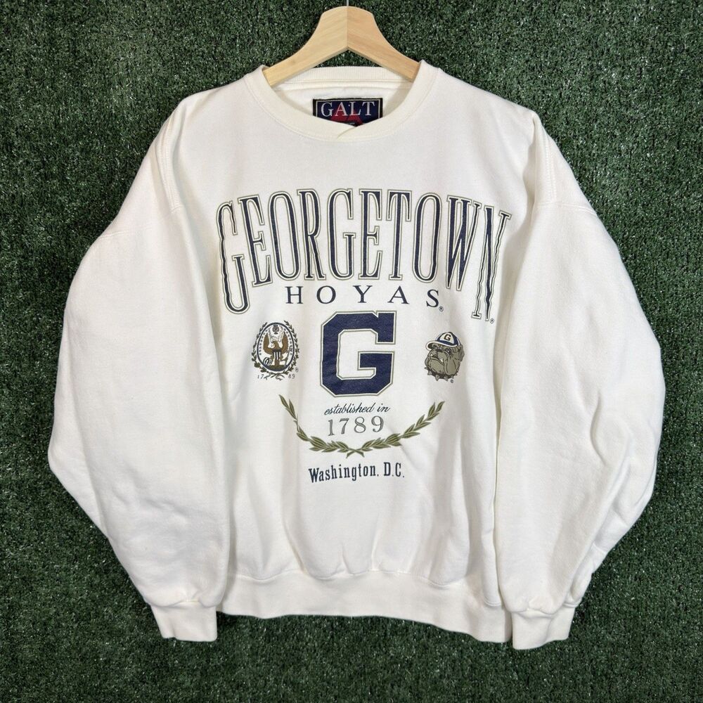 Vintage Galt Sand Georgetown University Hoyas Crewneck Sweatshirt Large USA Boxy